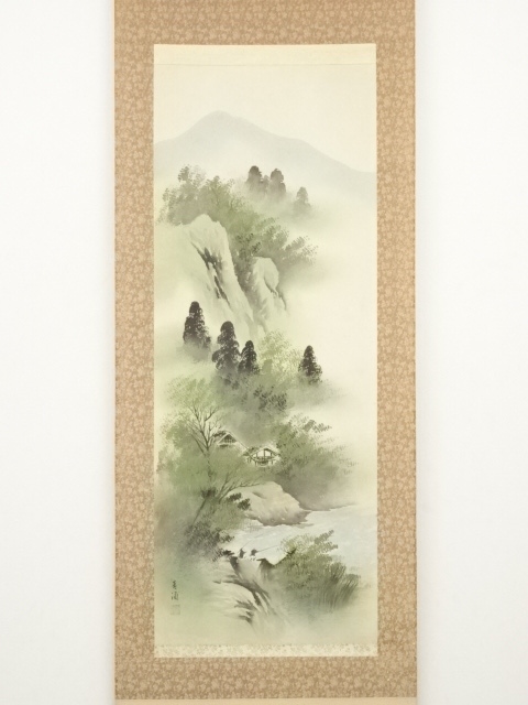 骨董市仕入れ品　肉筆山水絵　水墨画　激安骨董品<BR> X869C16-6 骨董市仕入れ品 肉筆山水絵 水墨画 激安骨董品X869C16-6 骨董市仕入れ